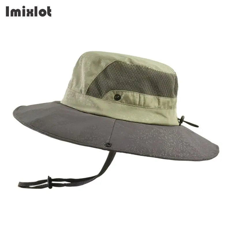 

New Outdoor Men Hats Fishing Cap Solid Color Wide Brim Anti-uv Beach Sun Caps Women Bucket Hat Summer Autumn Hiking Camping