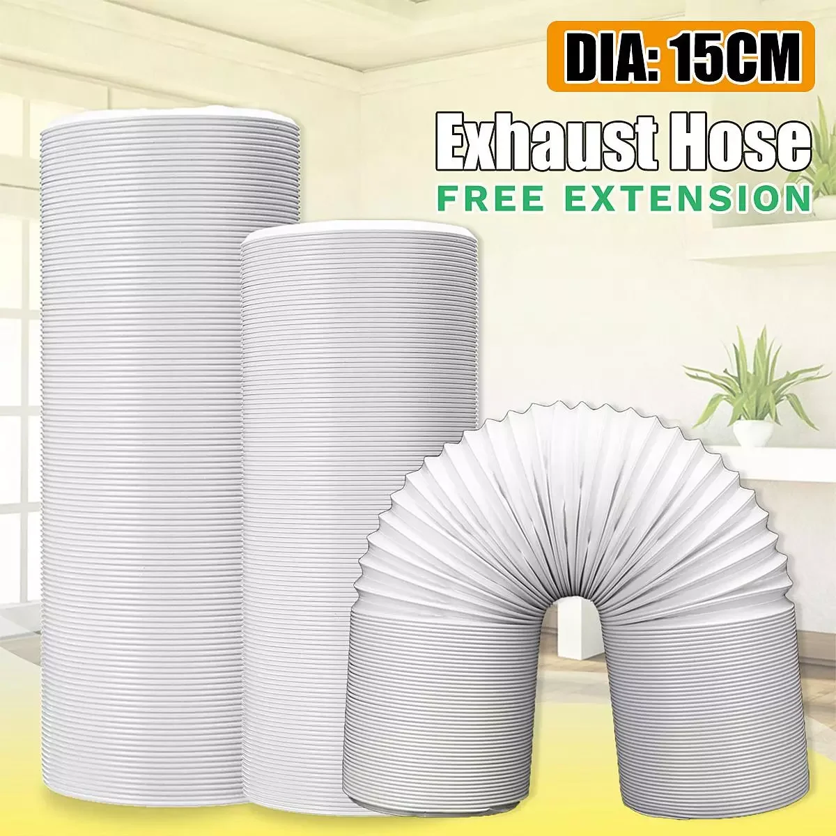 

150mm/5.9 " Diameter Exhaust Hose Free extension Universal Exhaust Hose Tube Vent Hose For Portable Air Conditioners Access
