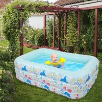 150180210cm 3layers inflatable swimming pool square children inflatable pool bathing tub baby home outdoor large swimming pool