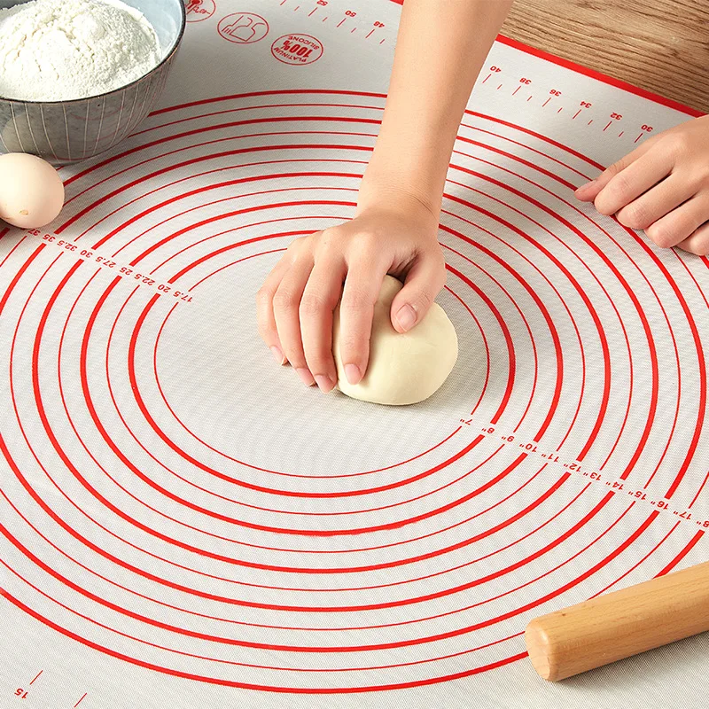 

Large Silicone Mat Kitchen Kneading Dough Baking Mat Tools Cookie Crepes Pizza Dough Non-Stick Rolling Mats Pastry Accessories