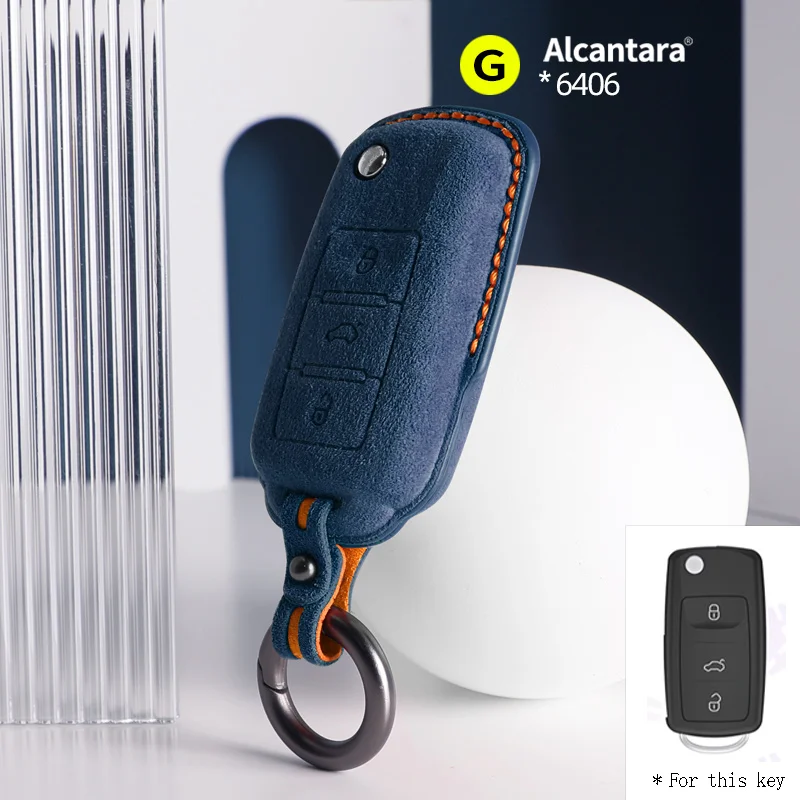

Alcantara Car Key Case Cover Keychain For VW Volkswagen Bora Sagitar Tiguan Jetta Passat Santana Scirocco Beetle Golf 6