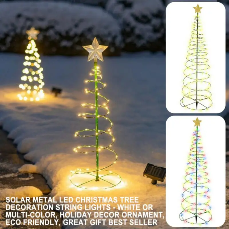 

Solar Outdoor Garden Christmas Tree Light Stand Garden LED Ground Lamp String Saterproof IP65 Star Lantern Decorative Lights