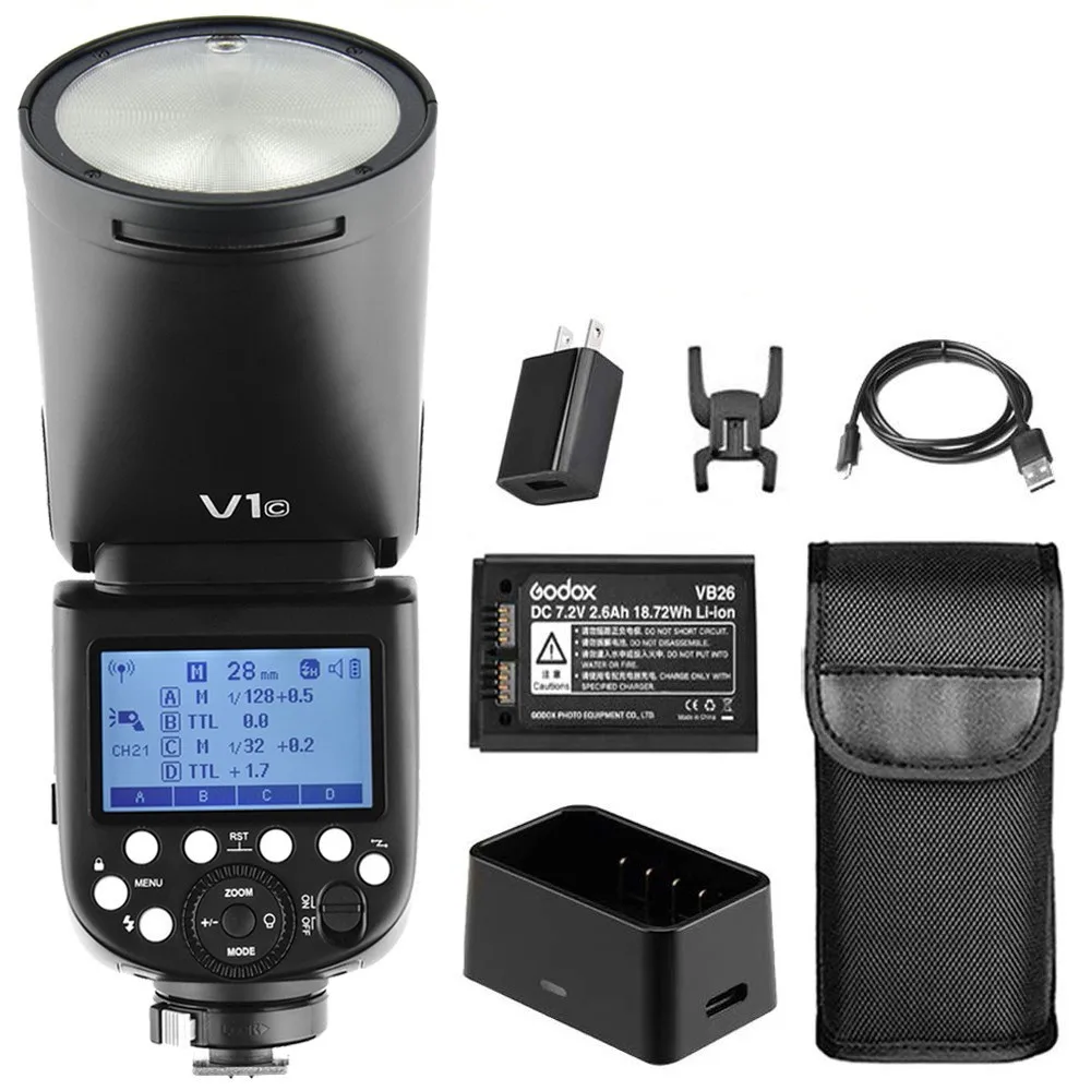 Вспышка Godox V1 V1S/V1N/V1C TTL Li-Ion с круглой головкой |