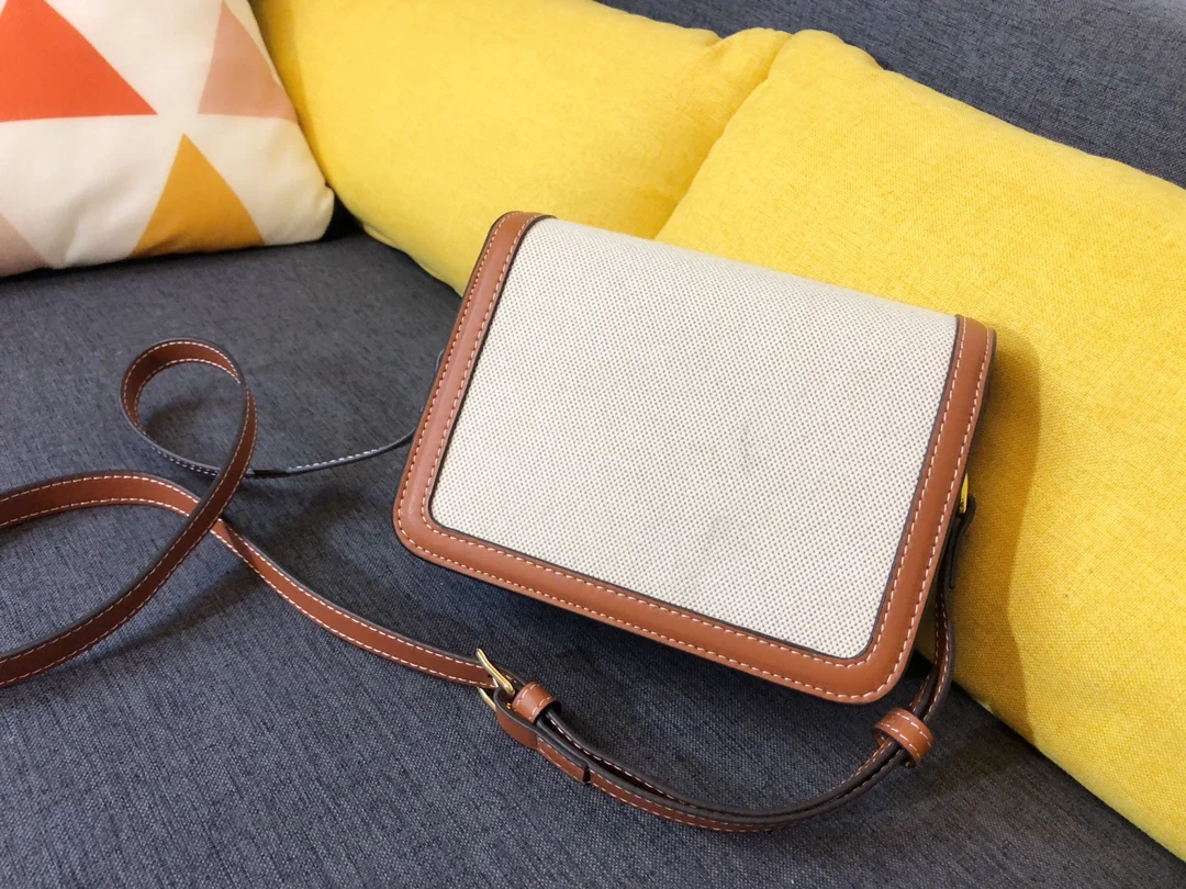 

Fashion Small Jacquard Canvas Calfskin Handbag New Design Arc de Triom phe Turnbuckle Diagonal Bag Ladies Shoulder Bag