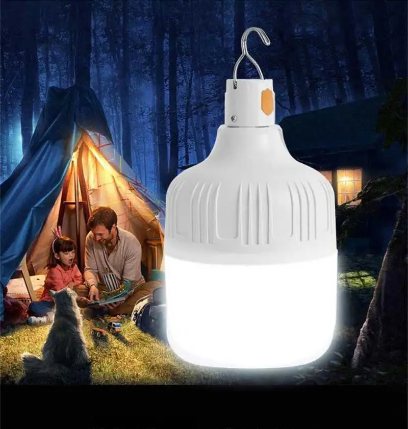 

Portable Emergency Lights Rechargeable LED Lantern Mobile Tent Lampwith Hook for Camping Fishing Patio Porch Garden Lighting