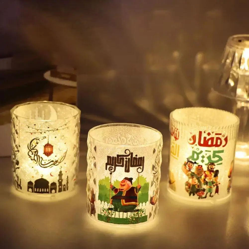 

2023 Eid Mubarak Led Candle Night Light Ramadan Ornament Supplies Decor Eid Islam Al-fitr Muslim Lamp Party Festival Home M1b4