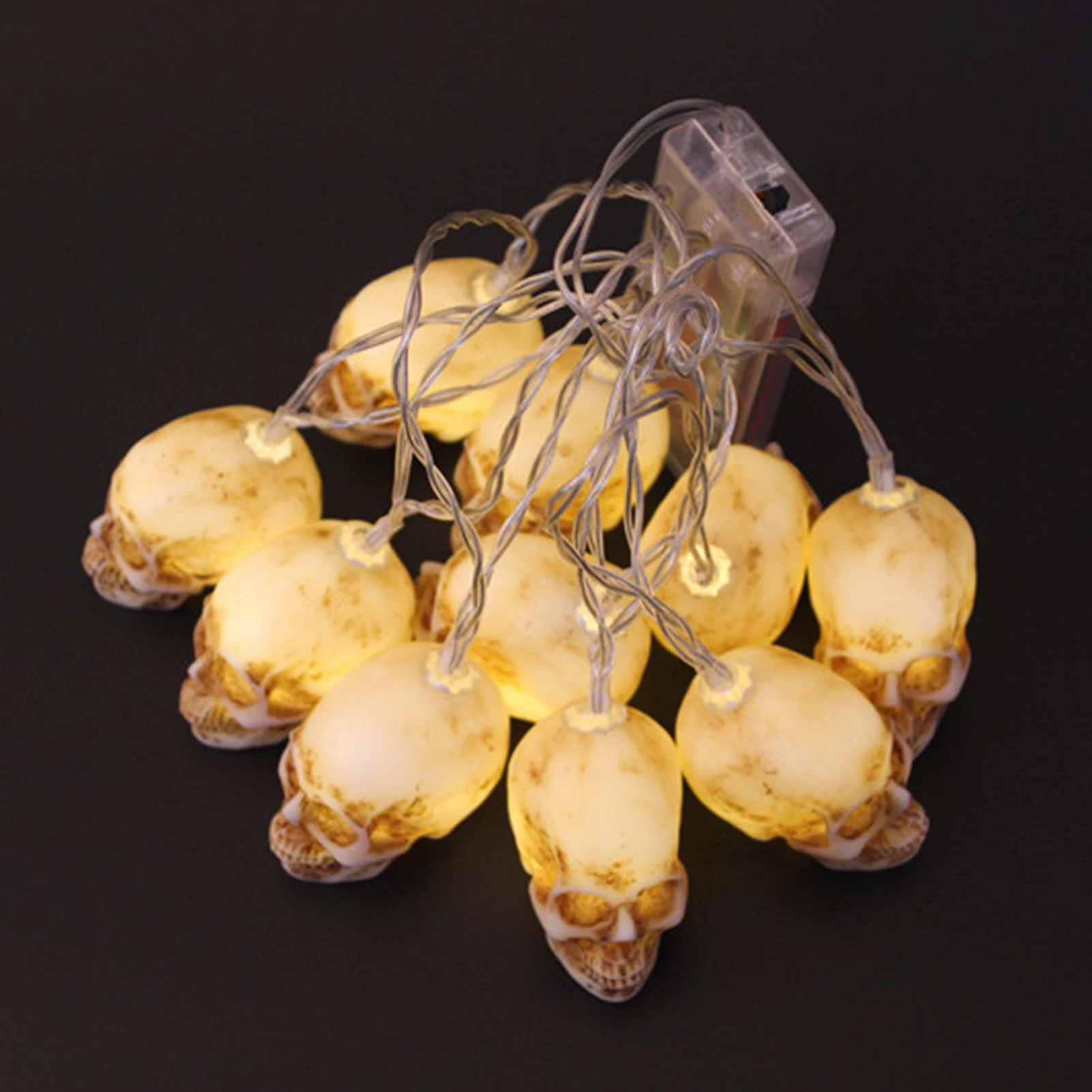 

Halloween Skull String Lights Luminous Hanging Decorations for Haunted House