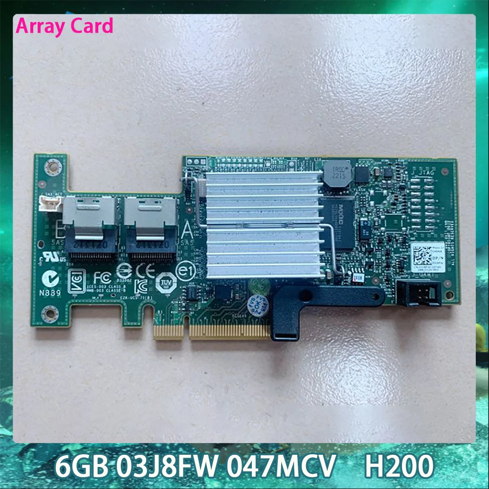 6GB 03J8FW 047MCV For DELL H200 RAID 3J8FW 47MCV Support 6T HDD Array Card SATA3 SAS Channel Cards High Quality Works Perfectly