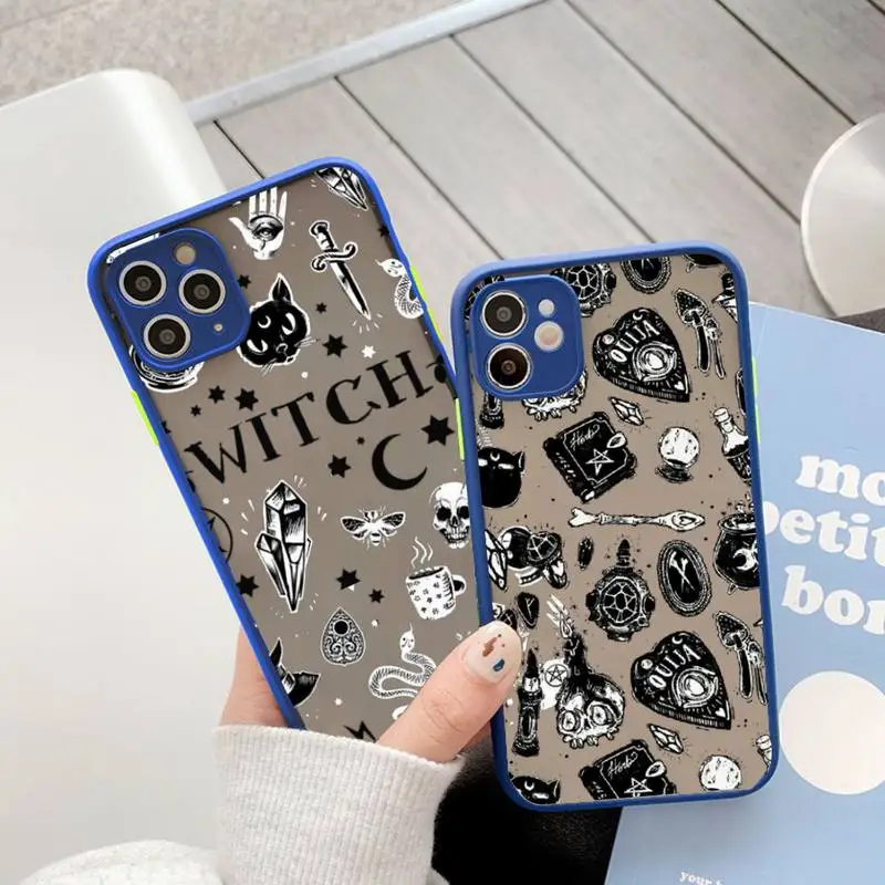 

Mysterious witch Pharmacy supplies pattern Phone Case matte transparent For iphone 14 11 12 13 plus mini x xs xr pro max cover