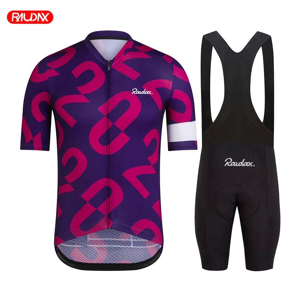 

Raudax Cycling Clothes Wear Better Rainbow 2022 Team Areo Cycling Jersey Short Sleeve Cycling Clothing Summer Road Bike Sets