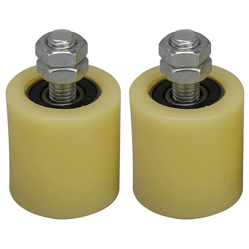 

2PCS 48X50mm Yellow Silver Nylon Steel Flat Roller Bearing Guiding Wheel 6201 M12 Screw For Electric Door Sliding Gate