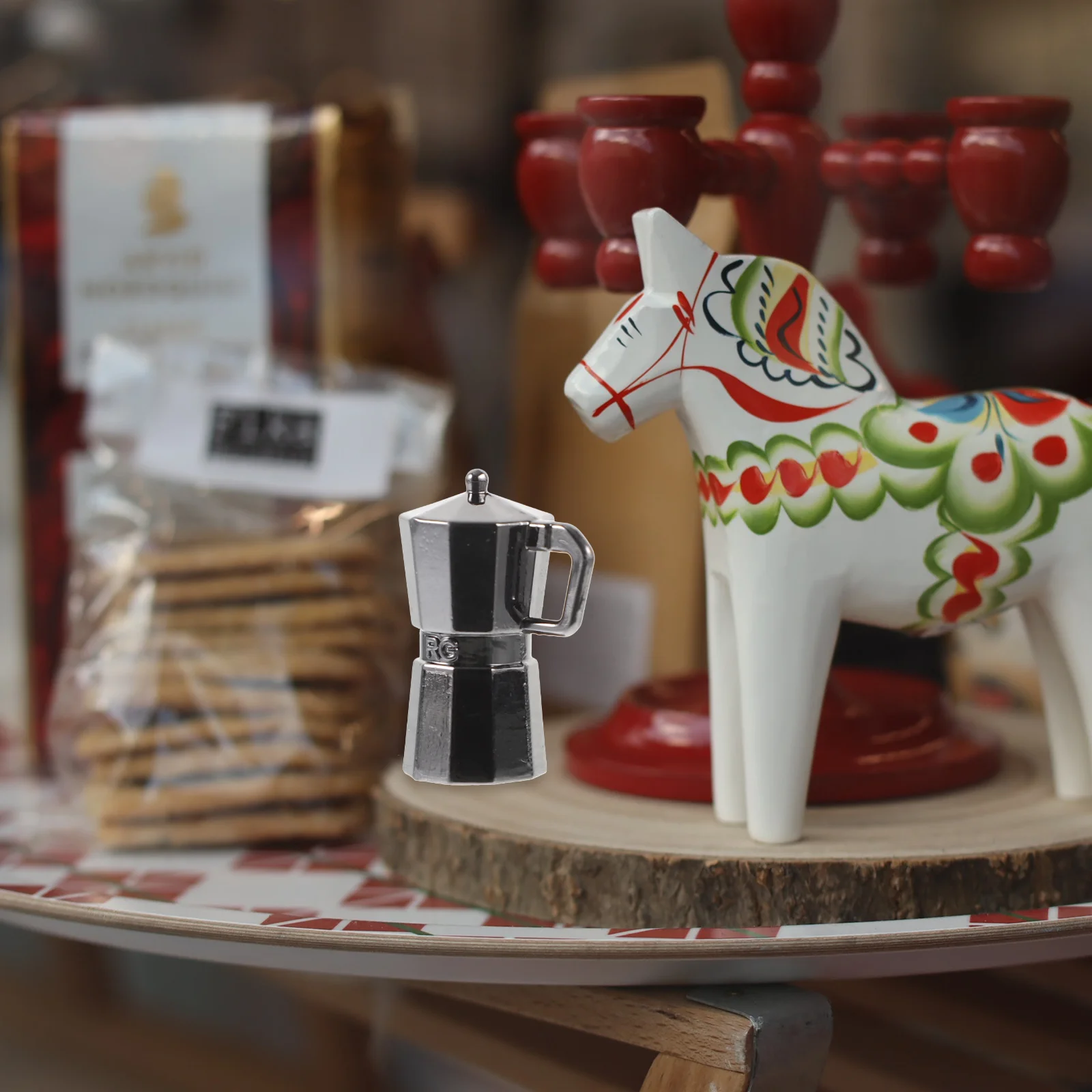 

Small Coffee Pot Mini Photo Prop Decor House Miniature Ornament Metal Simulation