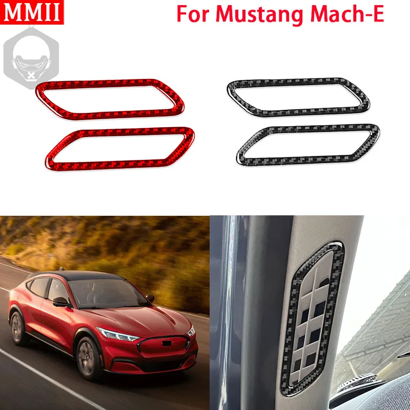 

RRX для Ford Mustang Mach-E Mach E 2021 2022 углеродное волокно A-pillar воздушный выход декоративная крышка стикер для отделки автомобильные аксессуары