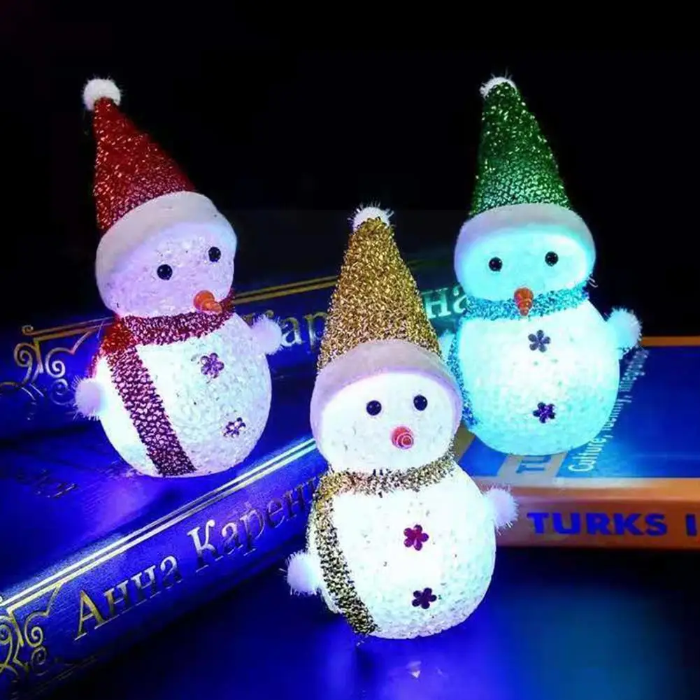 

Яркий кристалл, светящийся Рождественский Снеговик, Клаус, светящийся снеговик, светодиодные украшения, Рождественский Санта P4b1