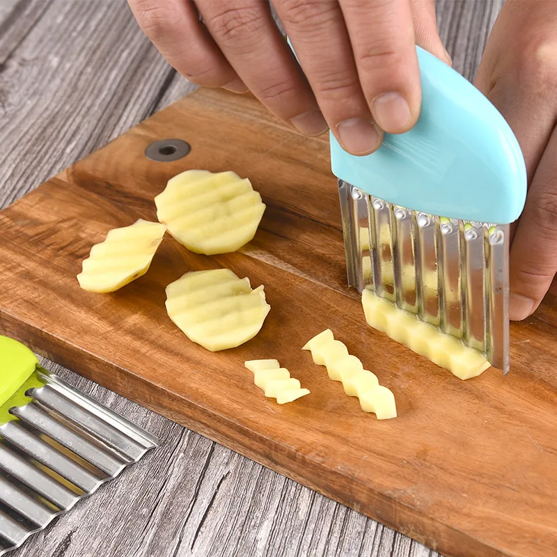 

Colorful Stainless Steel French Fries Cutting Kitchen Gadget Form for Cooking Fruit and Vegetable Tools Kitchen Knife Gadget.75z