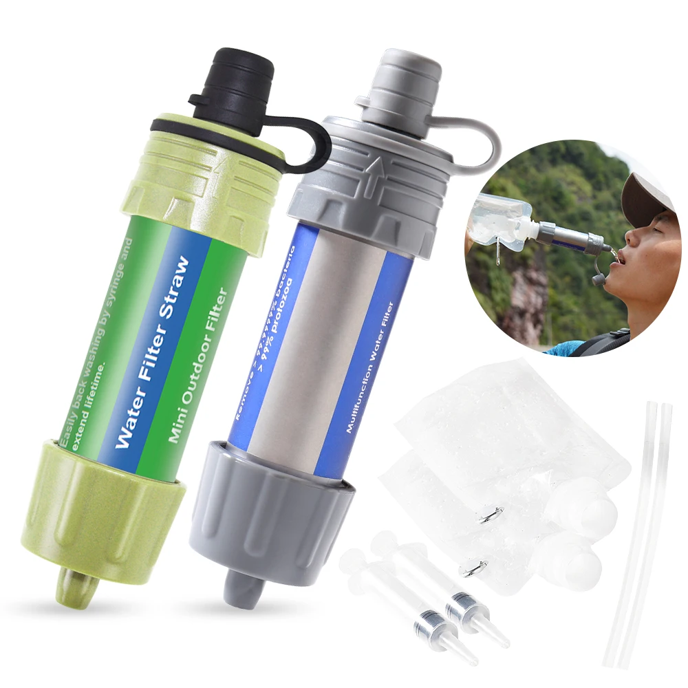 

Outdoor Water Filtration Survival Water Filter Straw Water Filtration System Drinking Purifier For Emergency Hiking Camping