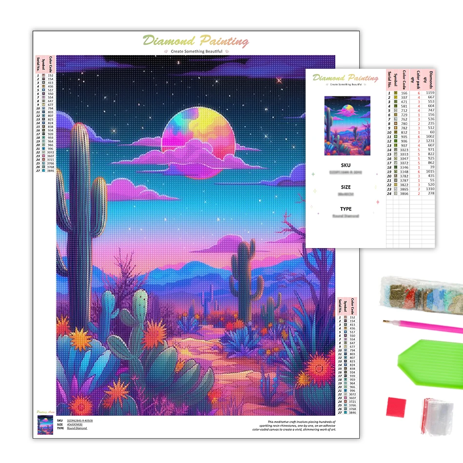 SDOYUNO-Алмазная краска кактус декорации бриллиантовый Набор для искусства 5D