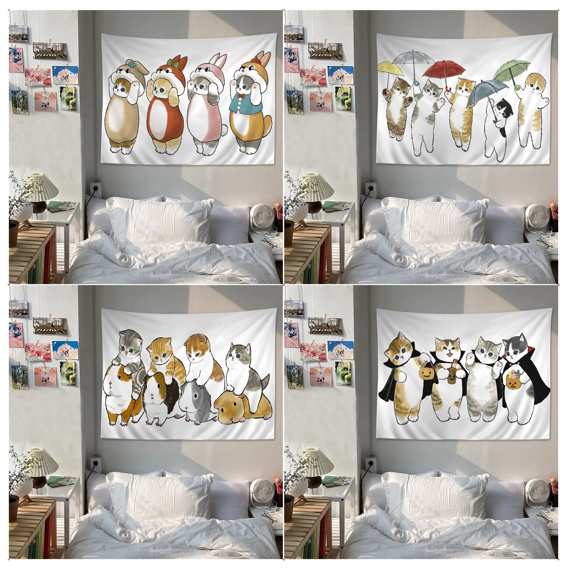 

Funny Cute Cartoon Cat Animal Cartoon Tapestry Home Decoration Hippie Bohemian Decoration Divination Wall Hanging Sheets