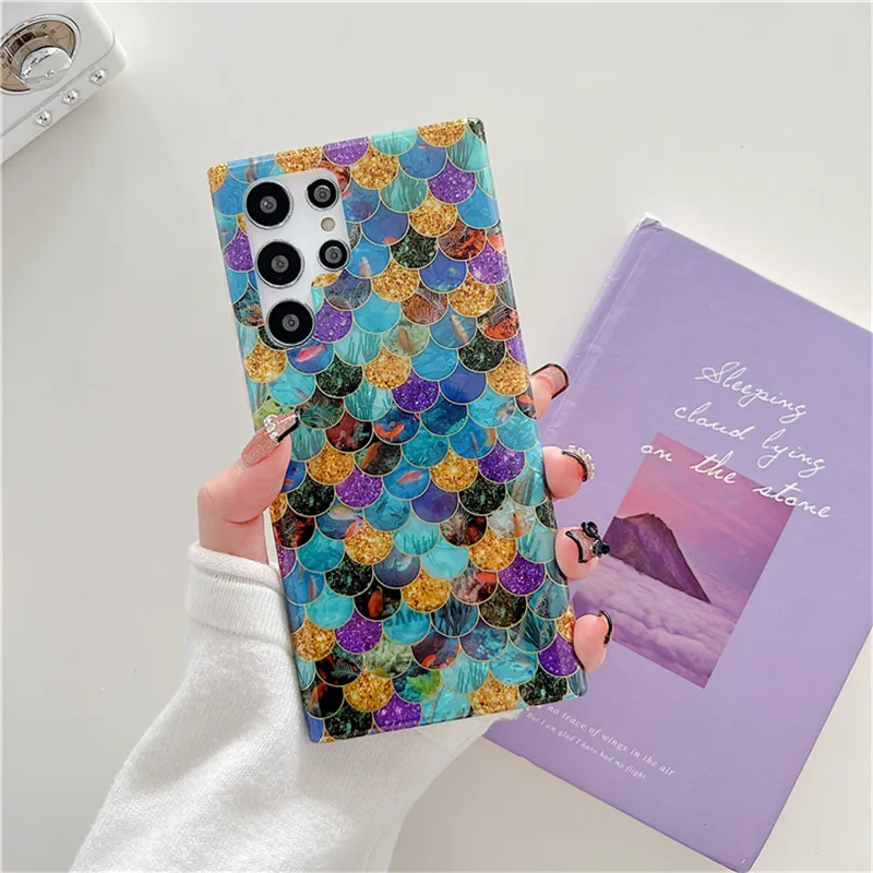 Scale Pattern Shell Phone Case For Samsung Galaxy S22 Ultra Note20 S21 Plus S20 FE A13 A33 A53 5G Back Cover Funda Coque Housing images - 6
