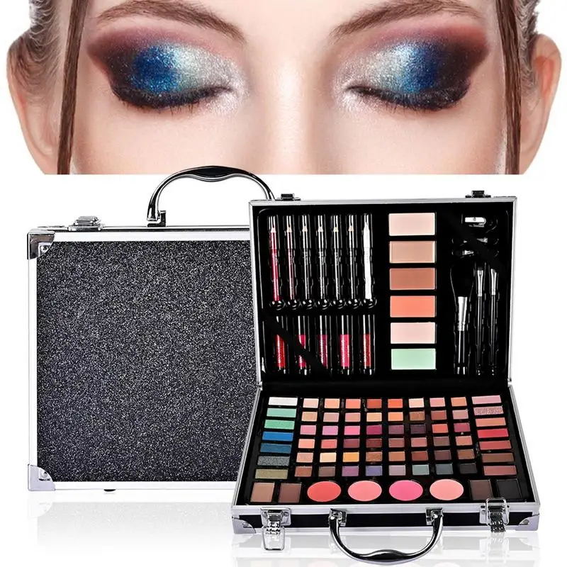 

Professional 81 Color Matte Eyeshadow Foundation Concealer Lipstick Blush Makeup Toolbox Accessories Stage Cosmetics