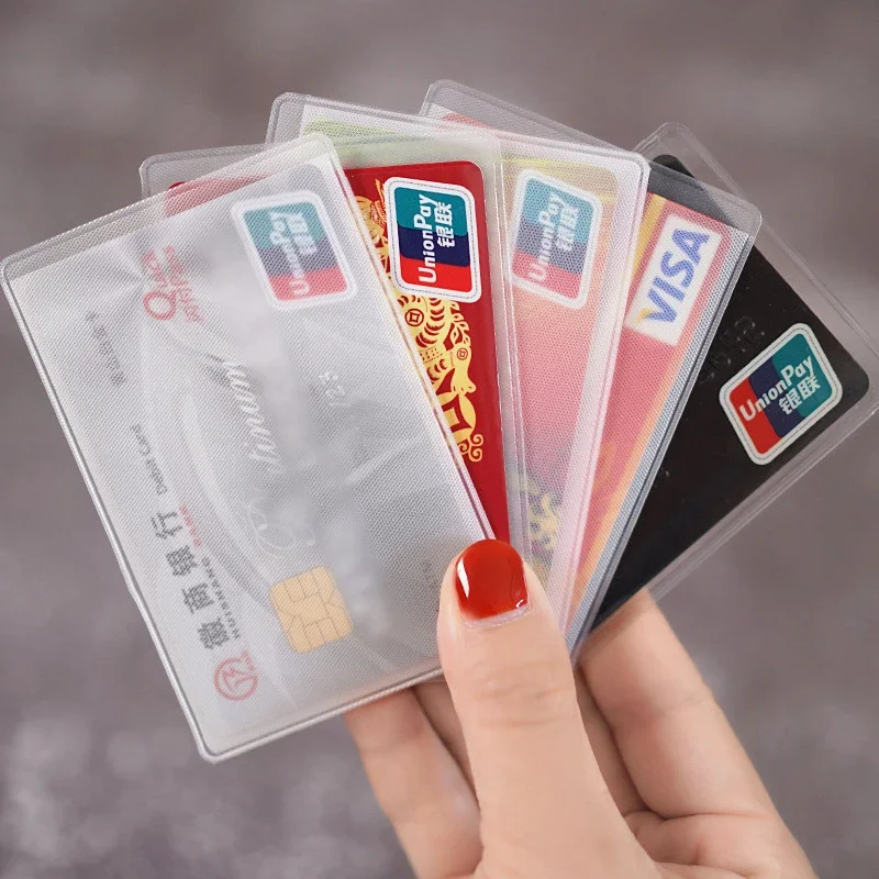 

10 шт., прозрачный защитный чехол для кредитных карт, из ПВХ