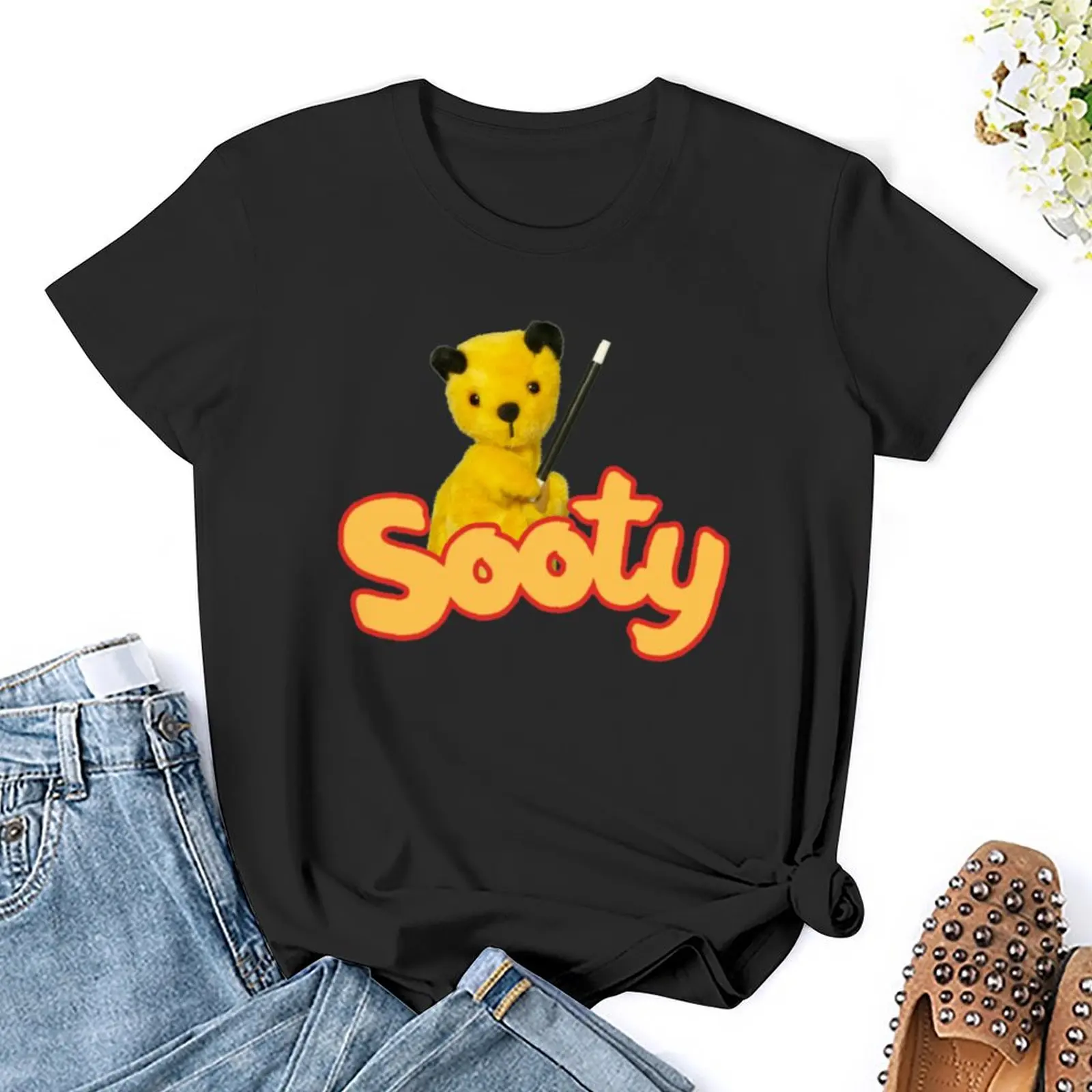 Sooty и подметание футболки новое издание принты животных для funnys простые женщин