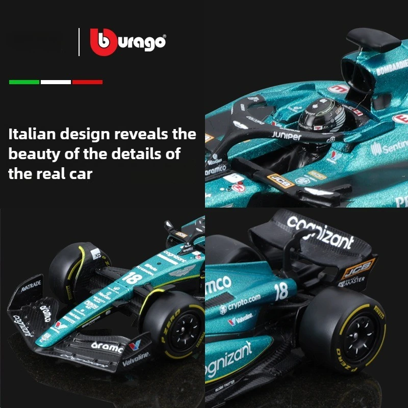 Модель автомобиля Aston Martin Aramco F1 Team AMR23 2023 Bburago 1:43