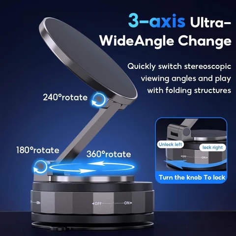 Универсальный дизайн 360° °   Регулируемый магнитный автомобильный держатель для телефона, складной вакуумный кронштейн, автомобильный держатель, крепление для автомобильного стола, ванной комнаты