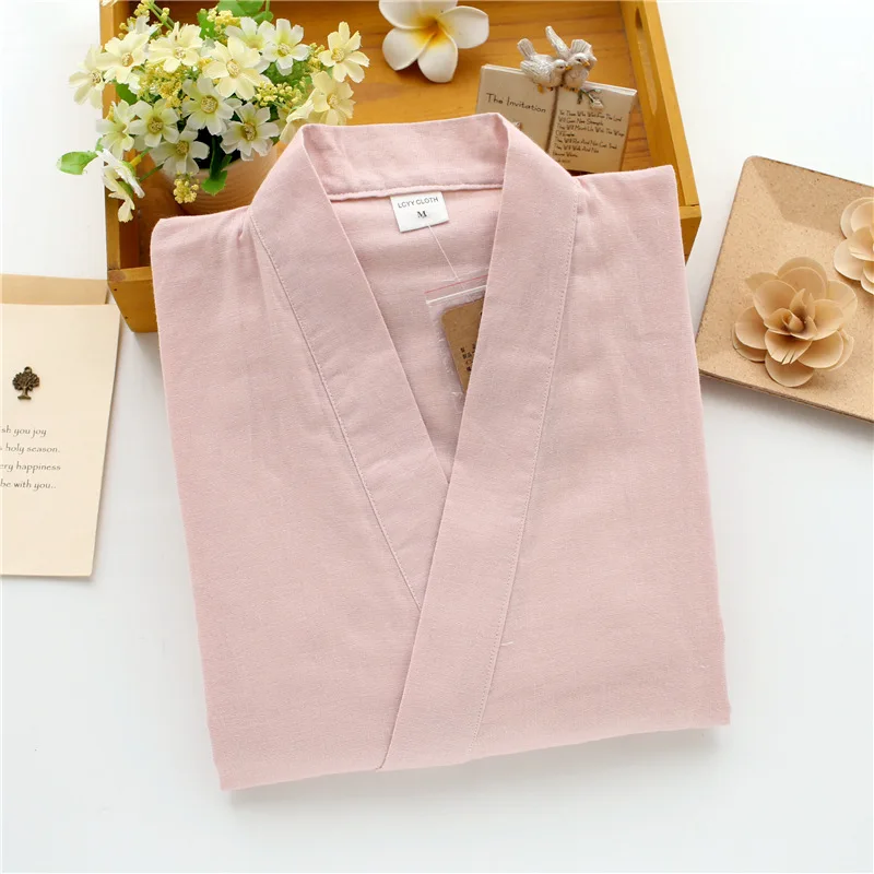 Nightwear Women Pajamas Spring/Autumn Couples Men Kimono Sweat Steamed Cotton Lover Double-layer Gauze Home Service bedroom set