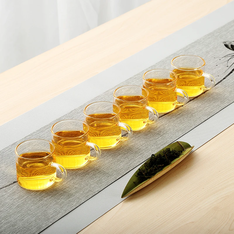 Цена 6 шт./кор. 100 мл бытовая утолщенная стеклянная чашка для плиты термостойкая высокотемпературная взрывозащищенная кофейная молочная роза цве...