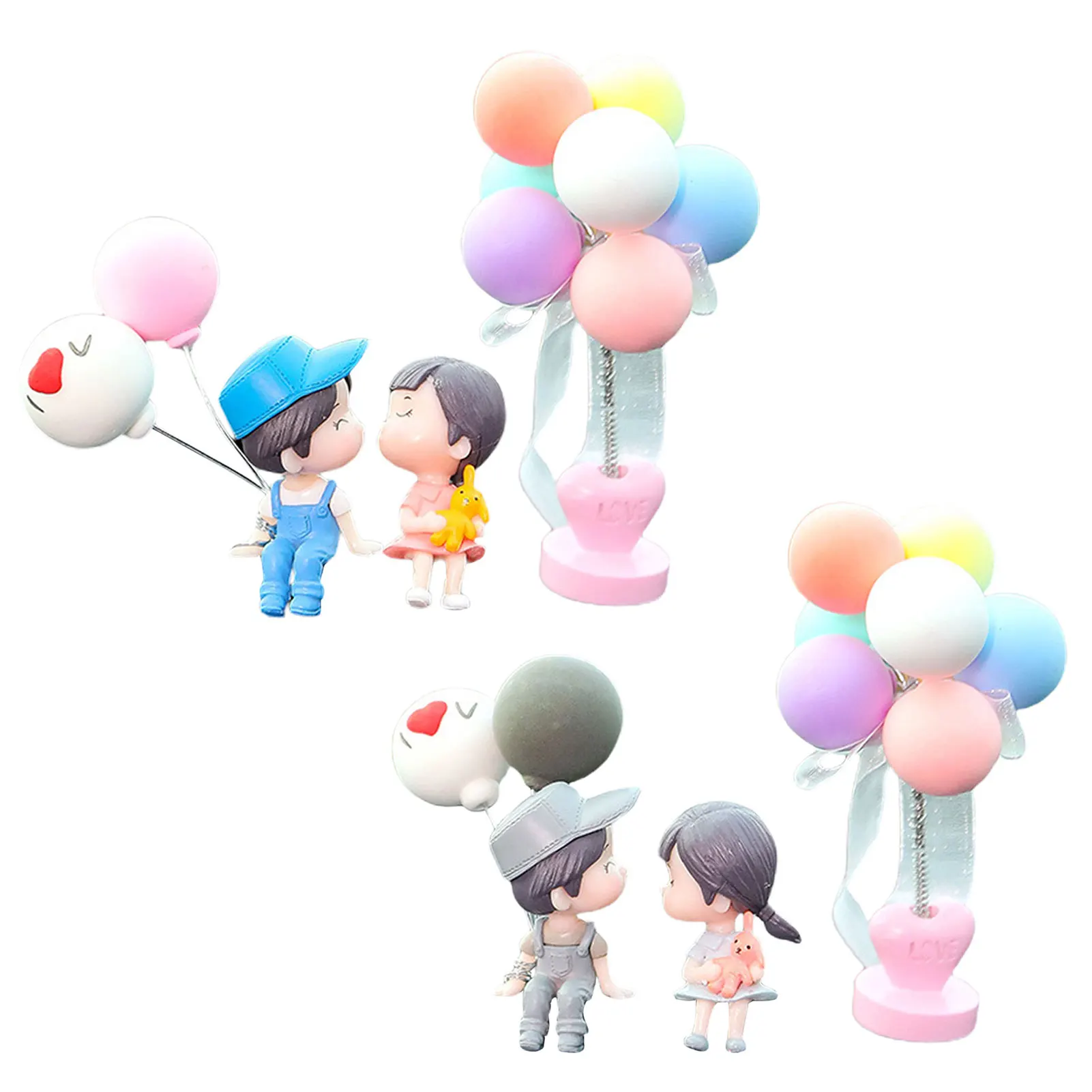 

Car Interior Cute Cartoon Couples Action Figure Figurines Balloon Ornament Balloon Ornament Auto Interior Dashboard Accessories