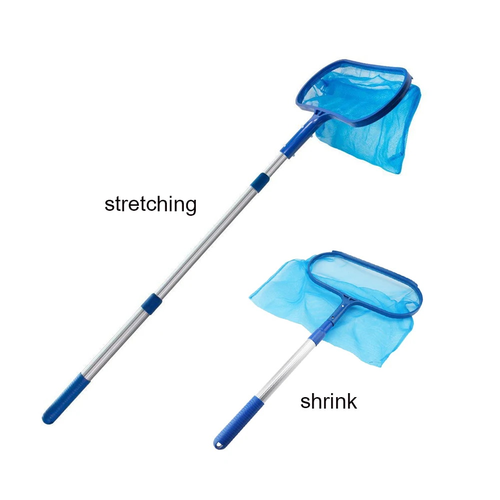 

1 Pcs Swimming Pool Skimmer Net Telescopic Pole Ponds Cleaning Debris Leaf Rake Skimmer Net with Adjustable Telescopic Pole