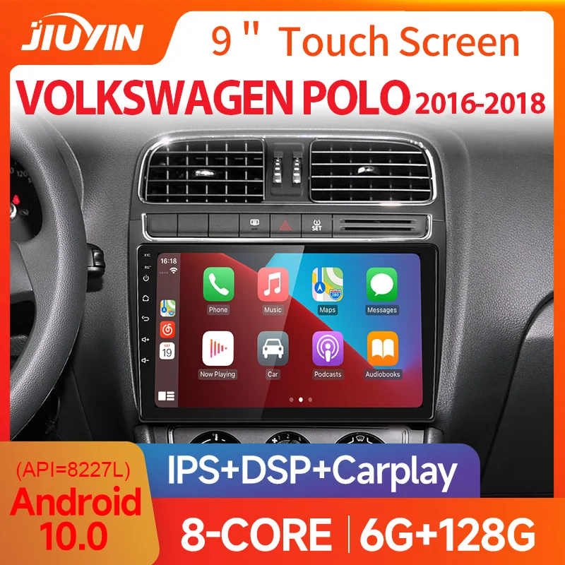 

JIUYIN AI Voice 2 din Android Auto Radio for Volkswagen Polo 2008-2020 Carplay GPS screen for car 4G Head unit radio