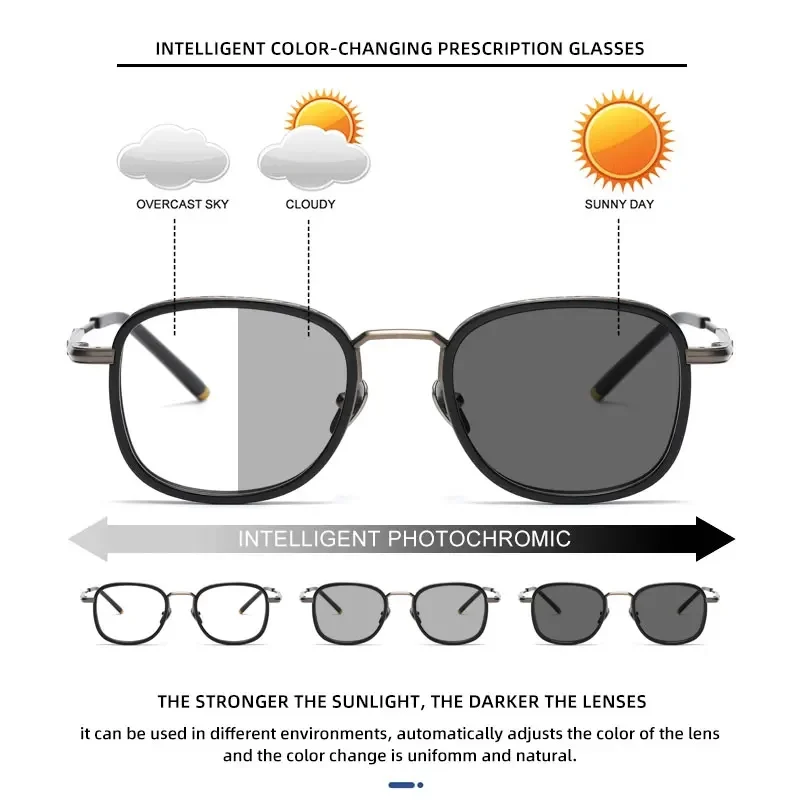 BLMUSA мужские классические очки для дальнозоркости из чистого титана с защитой от