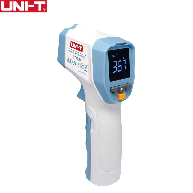 

UNI-T Non-contact Infrared Thermometer32℃ - 42.9℃ Digital Handheld Temperature Tester Measure LED Voice Alarm Data Hold UT305H