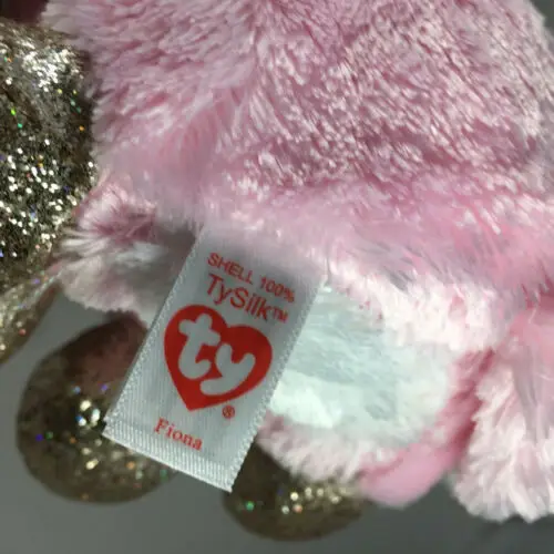 15 см Ty Beanie Fiona блестящие ступни и розовые глаза шикарное ожерелье кошка милая