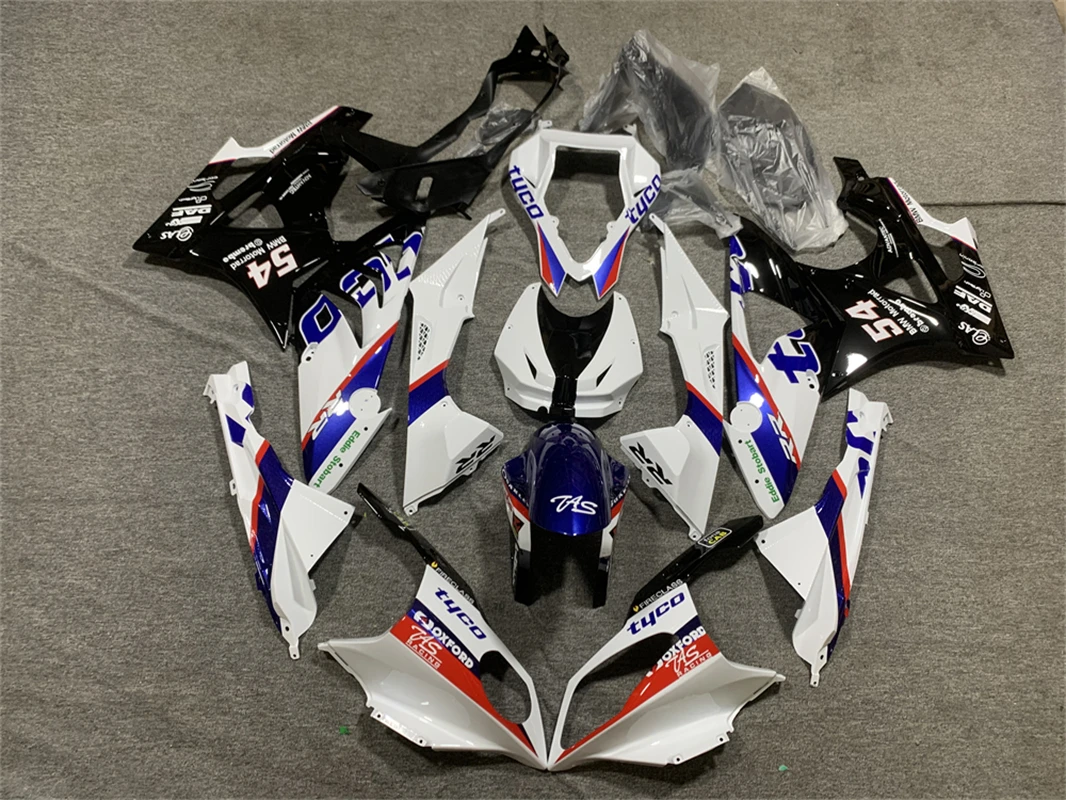 

Motorcycle Fairings Kit Fit For S1000rr 2009 2010 2011 2012 2013 2014 Bodywork Set Blue and white and black