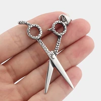 stainless steel scissors pendant necklace barber scissor stylist for diy metal handmade mens gift jewelry findings accessorie