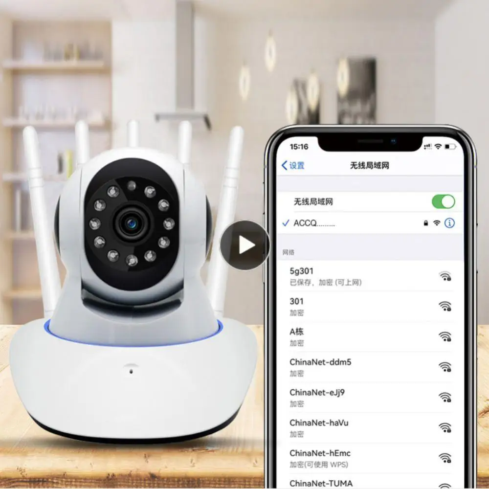 

Surveillance Camera 360 Rotation 5 Antennas Robot Camera 1.3 Mp Wifi Ip Camera Smart Home 1080p Infrared Night