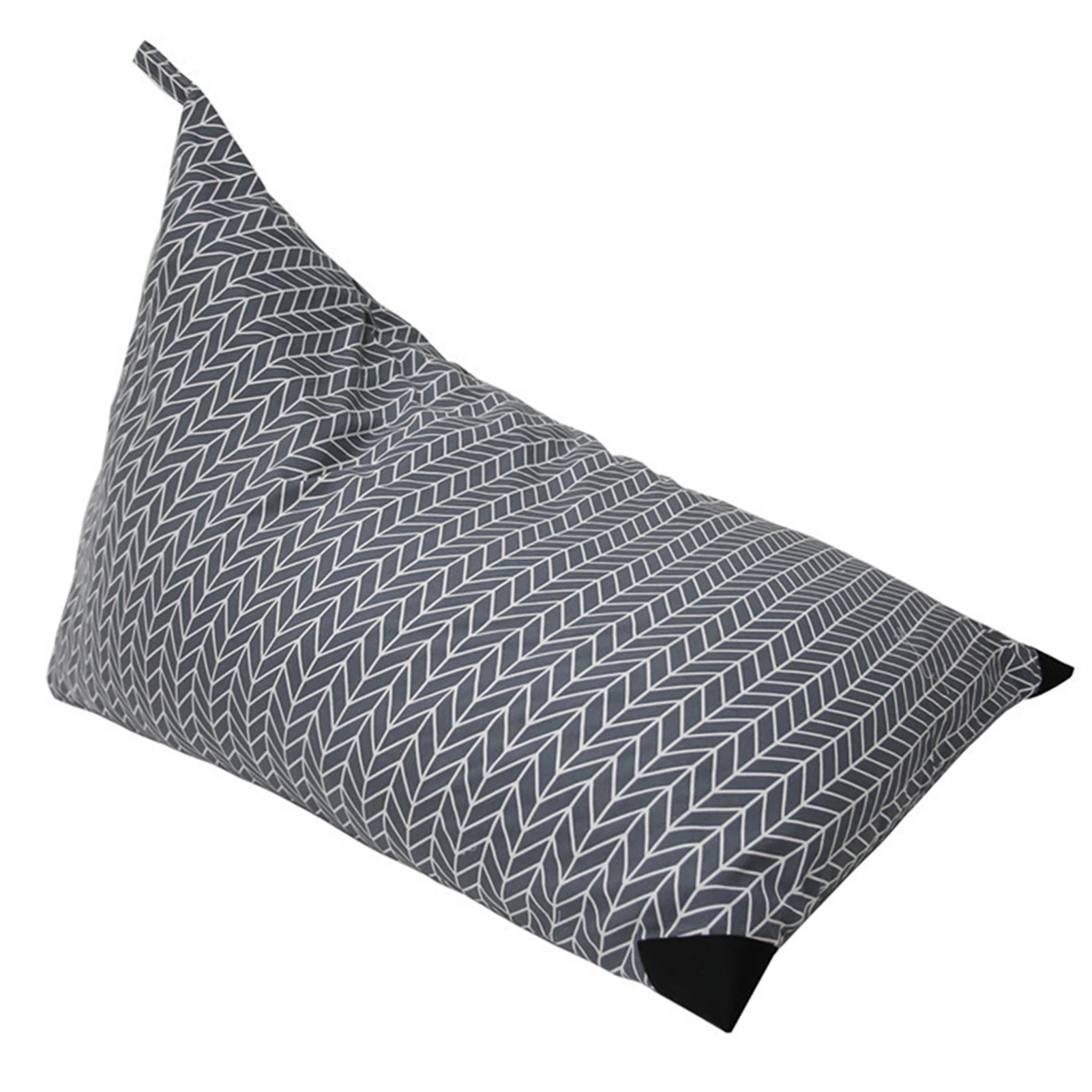 

For Stuffed Animal Printed Toy Organizer Kid Room Home Canvas Storage Bean Bag Chair Cover Triangle Dustproof Sofa Bedroom