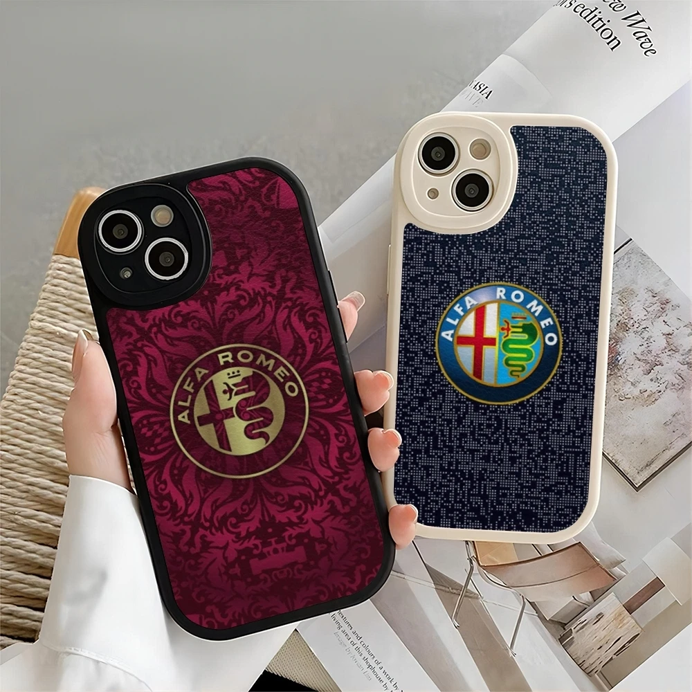 Italy Romeo Juliet LOGO Phone Case Leather For IPhone 15 14 16 11 13 12 Pro Max Mini X SE2020 Black Soft Silicone Texture Cover