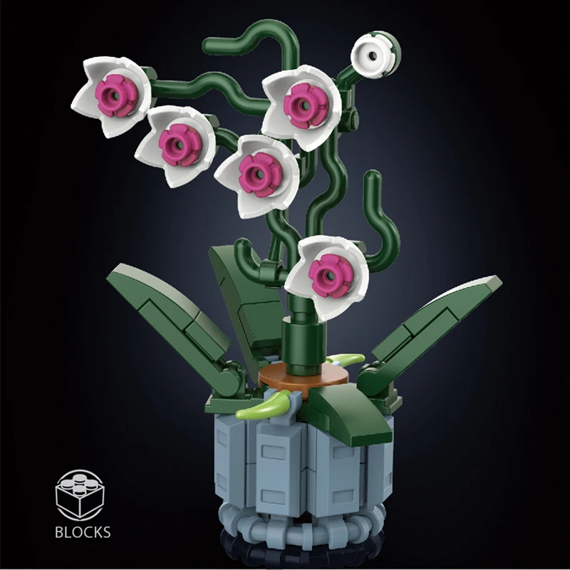 Креативные Игрушки MOC 19013 71 шт. цветок Орхидея горшечные растения модель