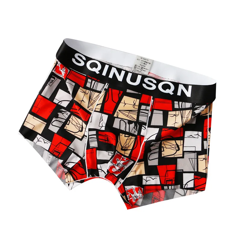 3 Pcs Summer Ice Silk Men Underwear Fashion Print Panties Low Waist Breathable Boxers Cute Cartoon Underpants Boxers for Boys