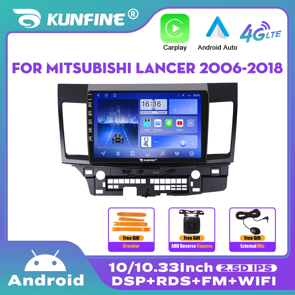 

10.33 Inch Car Radio For Mitsubishi Lancer 06-18 2Din Android Octa Core Car Stereo DVD GPS Navigation Player QLED Screen Carplay