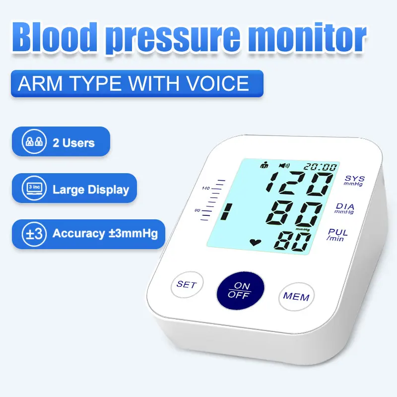 Автоматический тонометр WF цифровой Сфигмоманометр с подсветкой диапазон