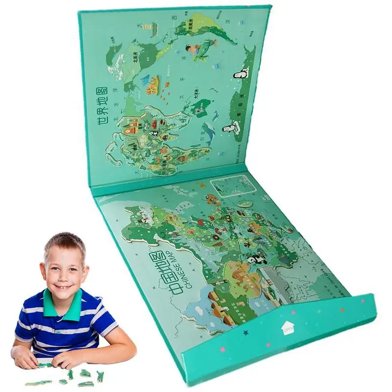 

Map Jigsaw Puzzles Wooden Puzzles For Kids Ages 4-6 Educational Game Toy For Geography Gift For Toddlers