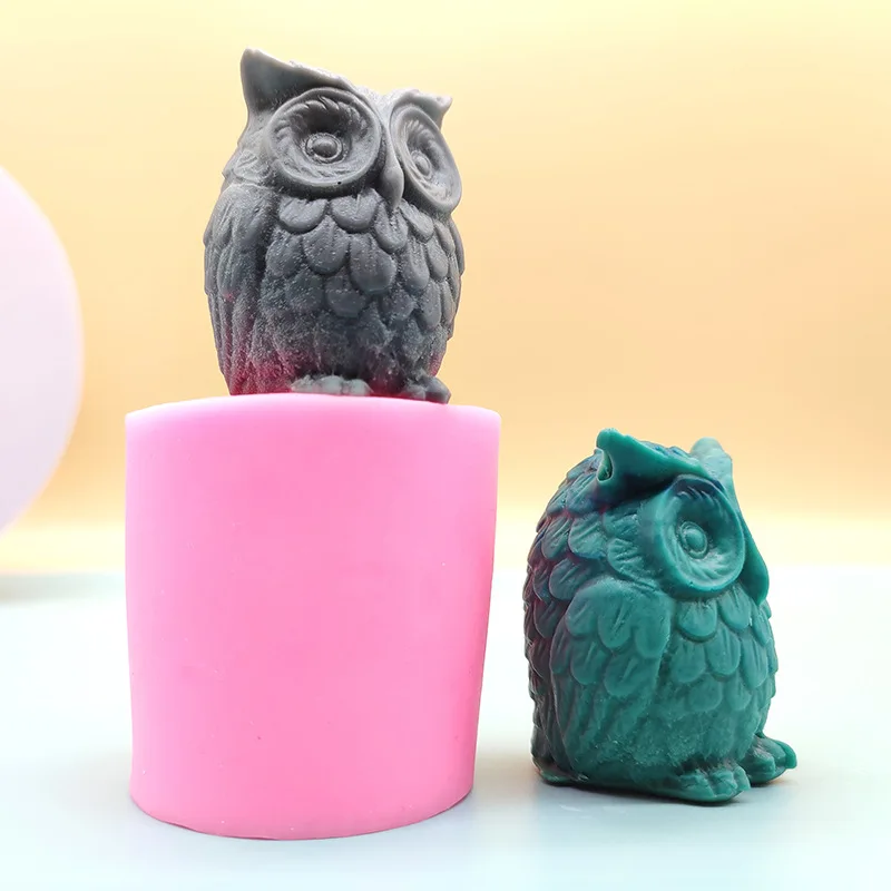 

3D Owl Small Animal Modeling Form for Candles Body Candle Molds for Candle Making Supplies Silicon Molds Silicone Crafts Mold