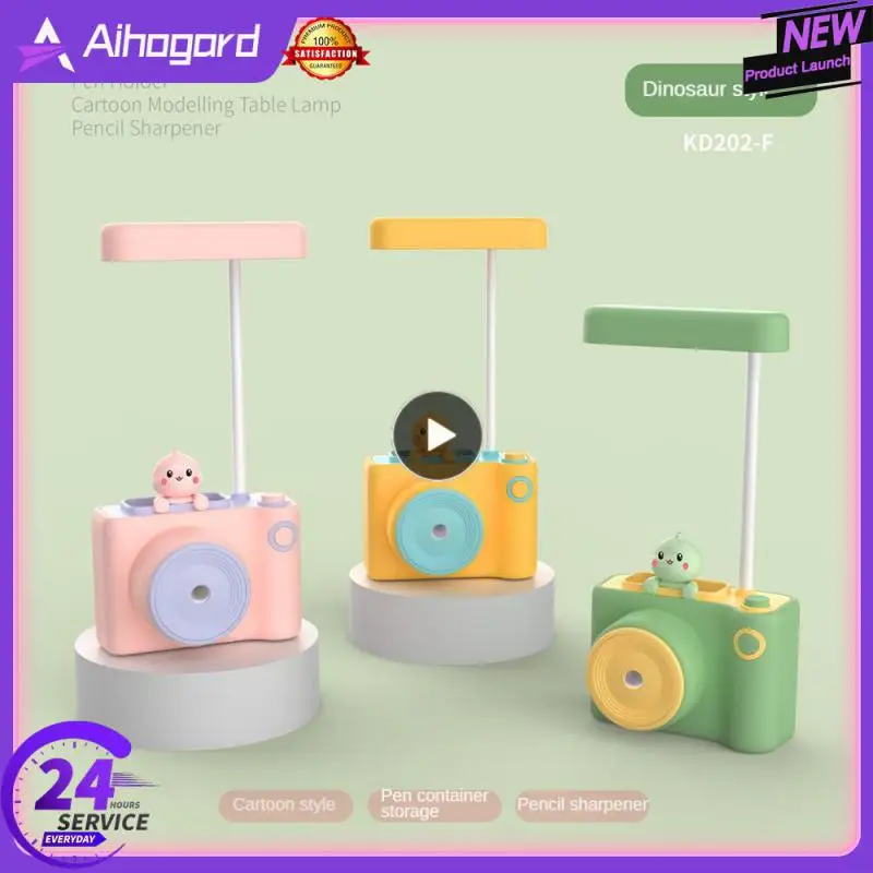 

Atmosphere Light Cartoon Eye Protecting Led Reading Lamp Multifunctional Usb Charging Pencil Sharpener Home Night Light Light