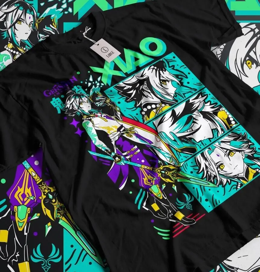 Фото Xiao Genshin Impact Футболка Аниме Манга Рубашка Футболка S M L XL 2XL 3XL 4XL 5XL №1