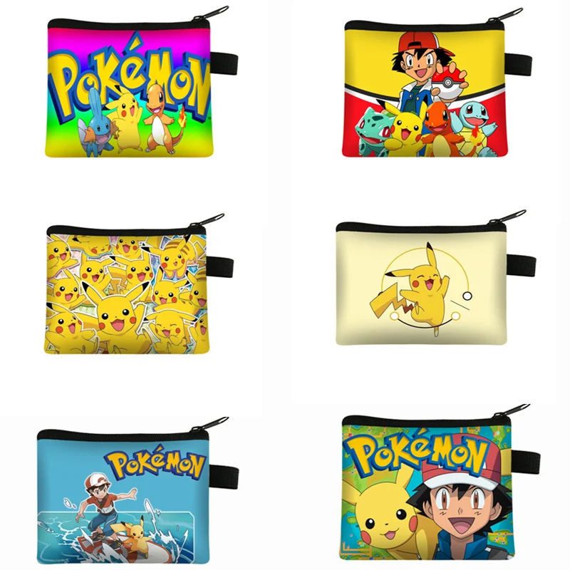 

Детский кошелек для монет с покемоном Пикачу, аниме фигурки Пикачу, сумки для хранения карандашей, Мультяшные игрушки, модные сумки для хран...